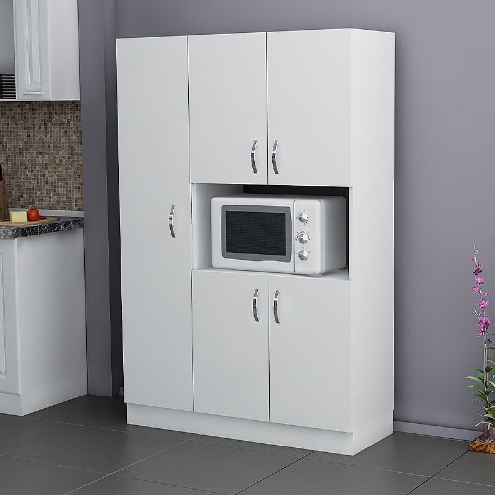 Ντουλάπι κουζίνας Merano Megapap από μελαμίνη χρώμα λευκό 90x32x150εκ.