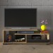 Έπιπλο τηλεόρασης Treiso Megapap από μελαμίνη χρώμα atlantic pine 120x25x38εκ.