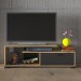Έπιπλο τηλεόρασης Treiso Megapap από μελαμίνη χρώμα atlantic pine 120x25x38εκ.
