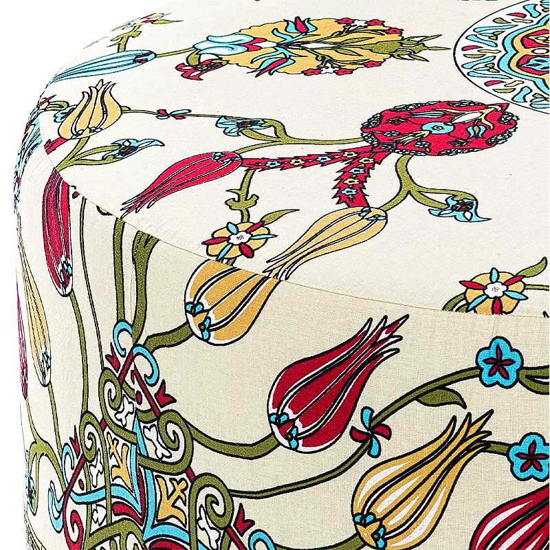 Rimini Megapap fabric stool multicolor 65x65x40cm.