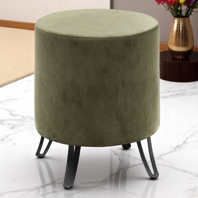 Carmen Megapap velvet stool in dark green color 40x40x40cm.