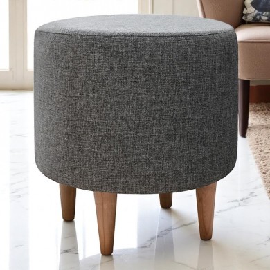 Liza Megapap fabric stool in grey color 40x40x42cm.
