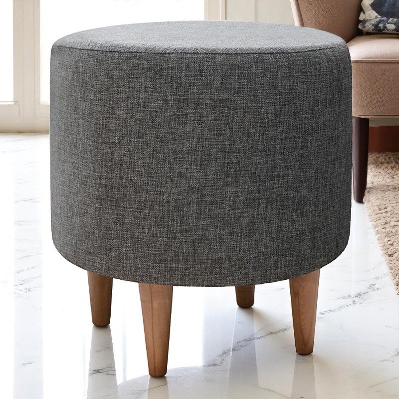Σκαμπώ Liza Megapap υφασμάτινο χρώμα γκρι 40x40x42εκ.