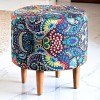 Σκαμπώ Liza Megapap υφασμάτινο πολύχρωμο 40x40x42εκ.