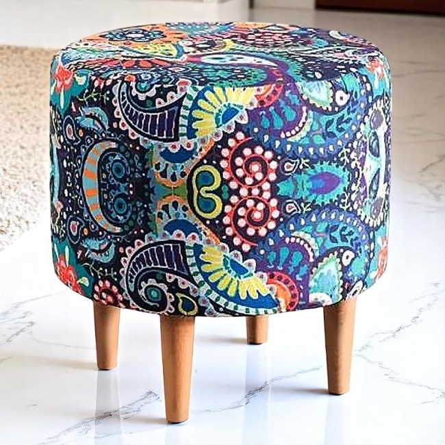 Σκαμπώ Liza Megapap υφασμάτινο πολύχρωμο 40x40x42εκ.