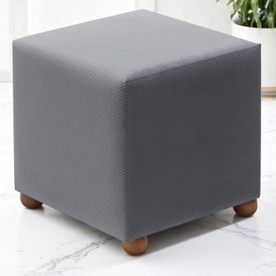 Ranma Megapap fabric stool in grey color 40x40x40cm.