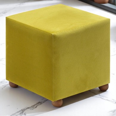 Ranma Megapap fabric stool in olive color 40x40x40cm.