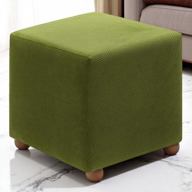 Ranma Megapap fabric stool in green color 40x40x40cm.