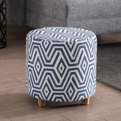 Begon Megapap fabric stool in blue - white color 40x40x40cm.