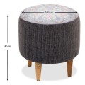Enna Megapap fabric stool in grey color 40x40x42cm.
