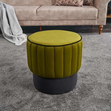 Rose Megapap velvet stool in green color 40x40x40cm.