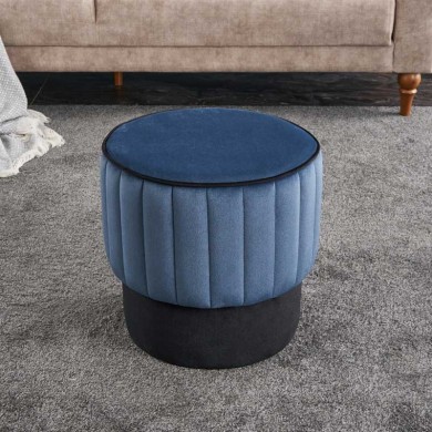 Rose Megapap velvet stool in blue color 40x40x40cm.