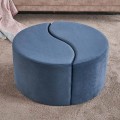 Alis Megapap velvet stool in blue color 80x80x40cm.