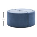Alis Megapap velvet stool in blue color 80x80x40cm.