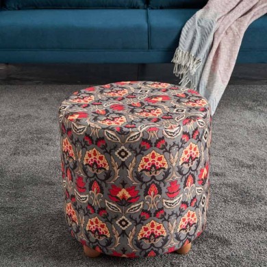 Bonita Megapap cylinder fabric stool multicolor 40x40x40cm.