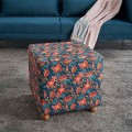 Nergis Megapap square fabric stool in multicolor color 40x40x40cm.