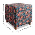 Nergis Megapap square fabric stool in multicolor color 40x40x40cm.