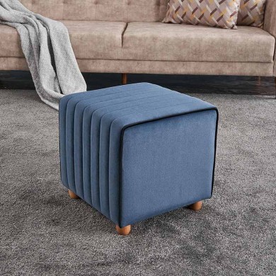 Mona Megapap velvet stool in blue color 40x40x40cm.