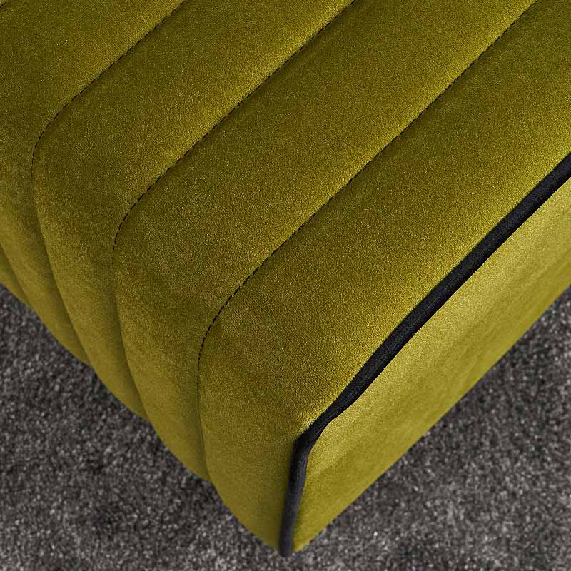 Mona Megapap velvet stool in green color 40x40x40cm.