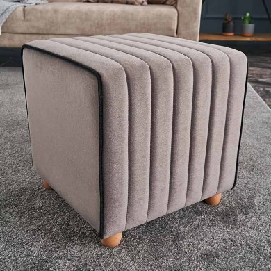 Mona Megapap velvet stool in grey color 40x40x40cm.