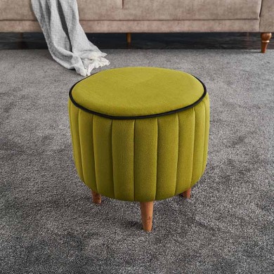 Lindy Megapap velvet stool in green color 40x40x40cm.