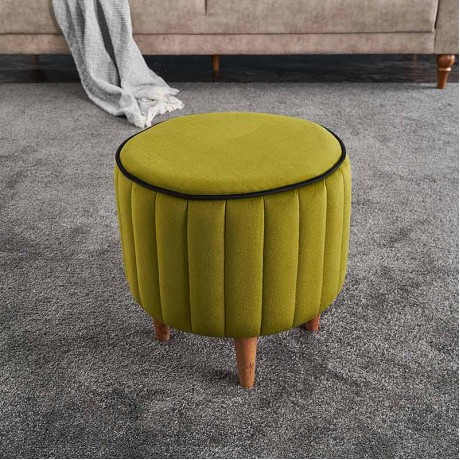 Σκαμπώ Lindy Megapap βελούδινο χρώμα πράσινο 40x40x40εκ.