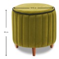 Lindy Megapap velvet stool in green color 40x40x40cm.