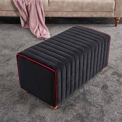 Mabel Megapap velvet stool in black color 80x40x40cm.