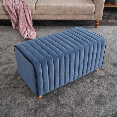 Mabel Megapap velvet stool in blue color 80x40x40cm.