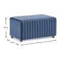 Mabel Megapap velvet stool in blue color 80x40x40cm.