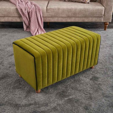 Mabel Megapap velvet stool in green color 80x40x40cm.