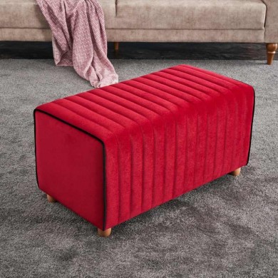 Mabel Megapap velvet stool in red color 80x40x40cm.