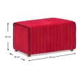 Mabel Megapap velvet stool in red color 80x40x40cm.