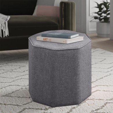 Hexa Megapap fabric stool in grey color 40x40x42cm.
