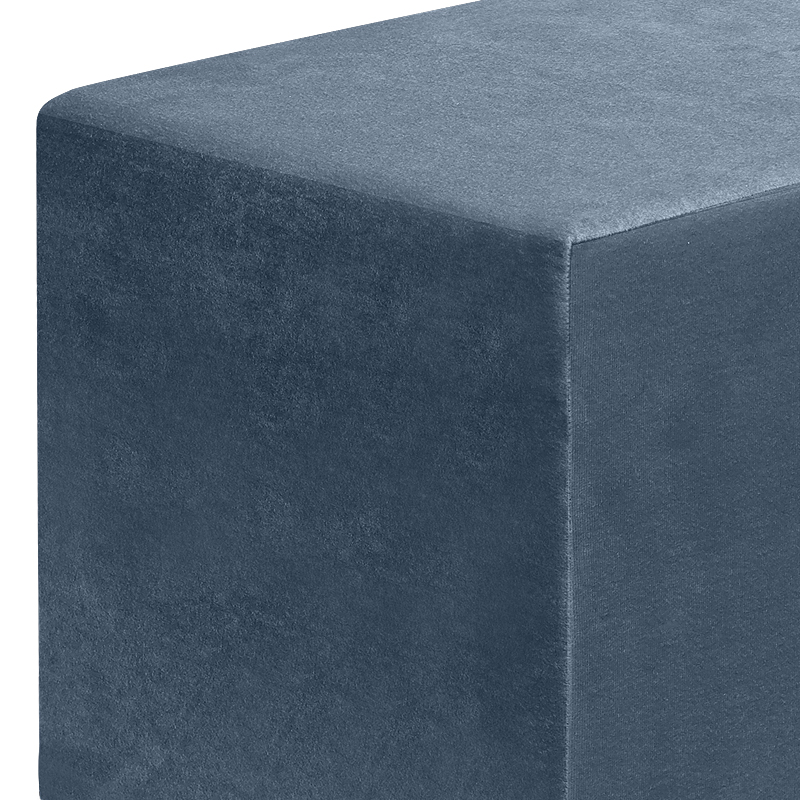 April Megapap velvet fabric stool in anthracite color 40x40x40cm.
