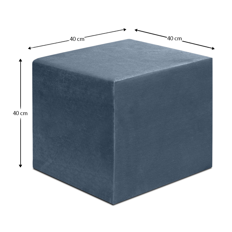 April Megapap velvet fabric stool in anthracite color 40x40x40cm.