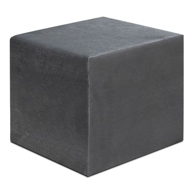 Σκαμπώ April Megapap βελούδινο χρώμα γκρι 40x40x40εκ.