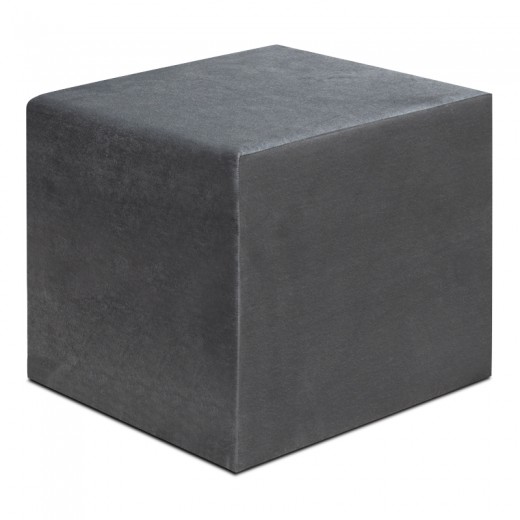 Σκαμπώ April Megapap βελούδινο χρώμα γκρι 40x40x40εκ.