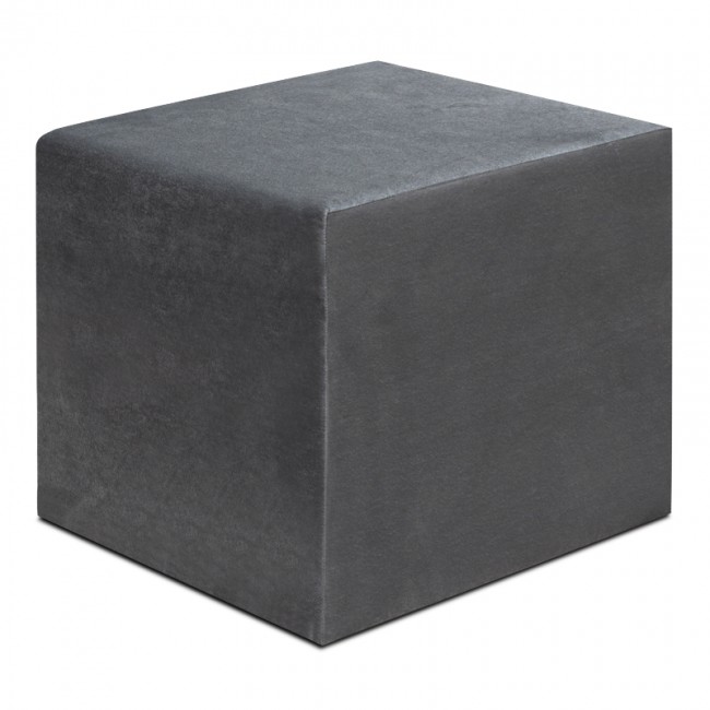 Σκαμπώ April Megapap βελούδινο χρώμα γκρι 40x40x40εκ.