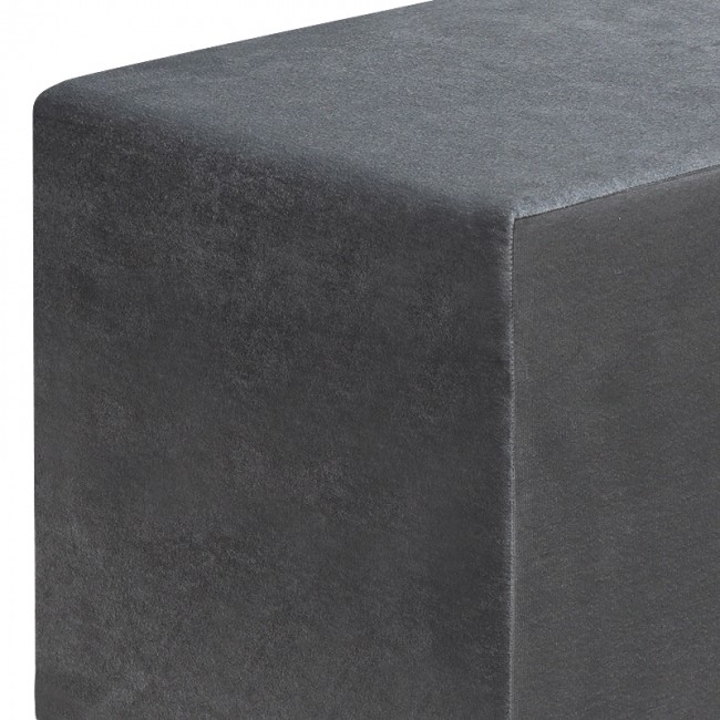 Σκαμπώ April Megapap βελούδινο χρώμα γκρι 40x40x40εκ.