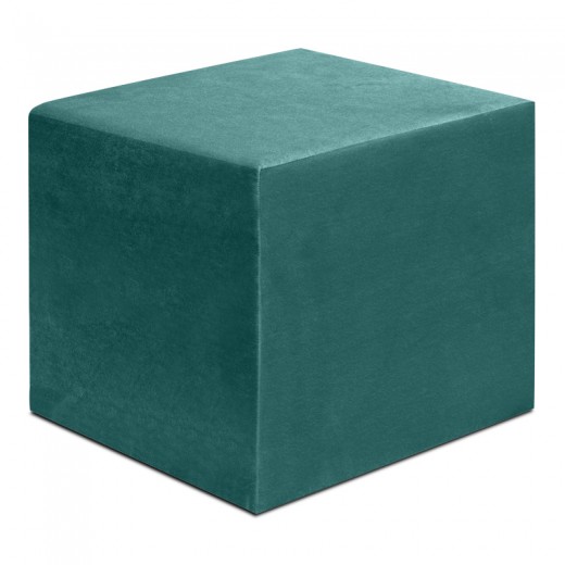 Σκαμπώ April Megapap βελούδινο χρώμα κυπαρρισί 40x40x40εκ.