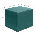 April Megapap velvet fabric stool in dark green color 40x40x40cm.