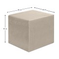 April Megapap velvet fabric stool in beige color 40x40x40cm.