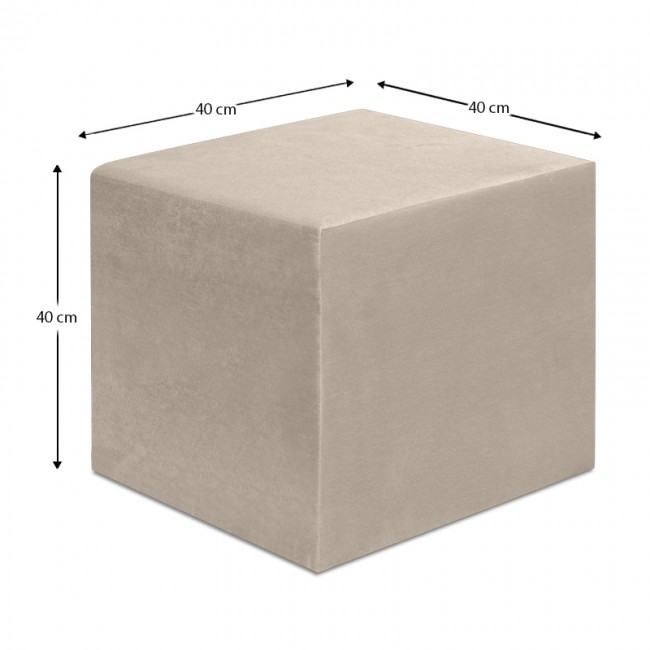 Σκαμπώ April Megapap βελούδινο χρώμα μπεζ 40x40x40εκ.