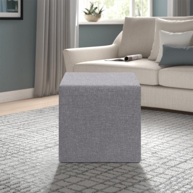Linda Megapap fabric stool in grey color 40x40x40cm.
