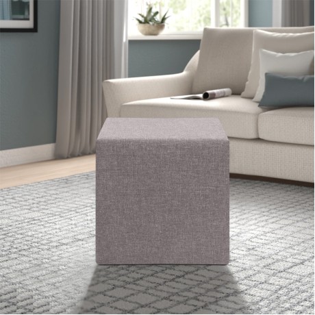Linda Megapap fabric stool in brown color 40x40x40cm.