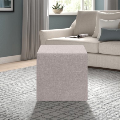 Linda Megapap fabric stool in beige color 40x40x40cm.