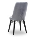 Alegra Megapap dining chair velvet color grey - black legs 46x44x91cm.