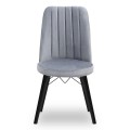 Alegra Megapap dining chair velvet color grey - black legs 46x44x91cm.