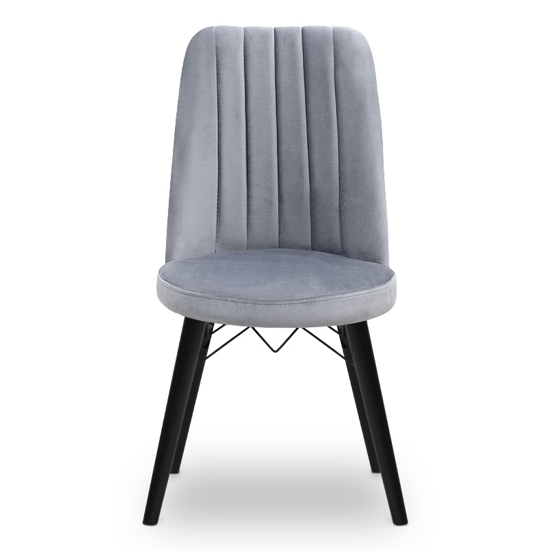 Alegra Megapap dining chair velvet color grey - black legs 46x44x91cm.